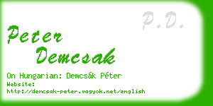 peter demcsak business card
